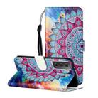 For Samsung Galaxy S21 5G Oil Embossed Coloured Drawing Pattern Horizontal Flip PU Leather Case with Holder & Card Slots & Wallet & Lanyard(Half Sunflower) - 1