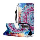For Samsung Galaxy S21+ 5G Oil Embossed Coloured Drawing Pattern Horizontal Flip PU Leather Case with Holder & Card Slots & Wallet & Lanyard(Half Sunflower) - 1