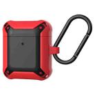 Wireless Earphones Shockproof Bumblebee Armor Silicone Protective Case For AirPods 1 / 2(Red+Black) - 1