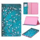 For Galaxy Tab A 8.0 (2019) T290 Colored Drawing Pattern Horizontal Flip Leather Case with Holder & Card Slots & Wallet(Plum Blossom) - 1