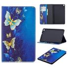 For Galaxy Tab A 8.0 (2019) T290 Colored Drawing Pattern Horizontal Flip Leather Case with Holder & Card Slots & Wallet(Golden Butterfly) - 1