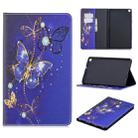 For Galaxy Tab A 8.0 (2019) T290 Colored Drawing Pattern Horizontal Flip Leather Case with Holder & Card Slots & Wallet(Purple Butterfly) - 1