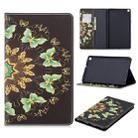 For Galaxy Tab A 8.0 (2019) T290 Colored Drawing Pattern Horizontal Flip Leather Case with Holder & Card Slots & Wallet(Semicircular Butterfly) - 1