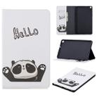 For Galaxy Tab A 8.0 (2019) T290 Colored Drawing Pattern Horizontal Flip Leather Case with Holder & Card Slots & Wallet(Hello Panda) - 1