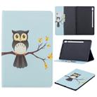 For Galaxy Tab S6 T860 / T865 Colored Drawing Pattern Horizontal Flip Leather Case with Holder & Card Slots & Wallet(Eagle on The Tree) - 1