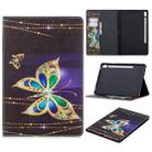 For Galaxy Tab S6 T860 / T865 Colored Drawing Pattern Horizontal Flip Leather Case with Holder & Card Slots & Wallet(Big Butterfly) - 1