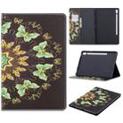 For Galaxy Tab S6 T860 / T865 Colored Drawing Pattern Horizontal Flip Leather Case with Holder & Card Slots & Wallet(Semicircular Butterfly) - 1