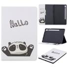 For Galaxy Tab S6 T860 / T865 Colored Drawing Pattern Horizontal Flip Leather Case with Holder & Card Slots & Wallet(Hello Panda) - 1