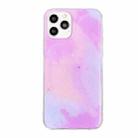 Watercolor Glitter Pattern Shockproof TPU Protective Case For iPhone 12 / 12 Pro(Purple Red) - 1