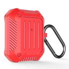 Wireless Earphones Shockproof Carbon Fiber Luggage TPU Protective Case For AirPods 1/2(Red) - 1