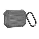 Wireless Earphones Shockproof Carbon Fiber Luggage TPU Protective Case For AirPods Pro(Grey) - 1