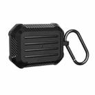 Wireless Earphones Shockproof Carbon Fiber Luggage TPU Protective Case For AirPods Pro(Black) - 1