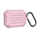 Wireless Earphones Shockproof Carbon Fiber Luggage TPU Protective Case For AirPods Pro(Pink) - 1