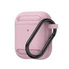 Wireless Earphones Shockproof Carbon Fiber Armor TPU Protective Case For AirPods 1/2(Pink) - 1