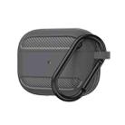 Wireless Earphones Shockproof Carbon Fiber Armor TPU Protective Case For AirPods Pro(Grey) - 1