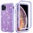 For iPhone 11 Pro Max 3 in 1 Glitter Solid Color TPU + PC Shockproof Case(Light Purple) - 1