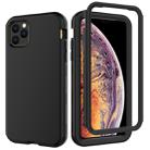 For iPhone 11 Pro Max 3 in 1 Leather Oil TPU + PC Shockproof Case(Black) - 1