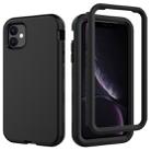 For iPhone 11 3 in 1 Leather Oil TPU + PC Shockproof Case(Black) - 1