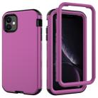 For iPhone 11 3 in 1 Leather Oil TPU + PC Shockproof Case(Dark Purple) - 1