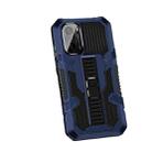 For Xiaomi Redmi K40 / K40 Pro Vanguard Warrior All Inclusive Double-color Shockproof TPU + PC Protective Case with Holder(Blue) - 1