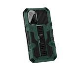 For Xiaomi Redmi K40 / K40 Pro Vanguard Warrior All Inclusive Double-color Shockproof TPU + PC Protective Case with Holder(Graphite Green) - 1