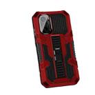 For Xiaomi Redmi K40 / K40 Pro Vanguard Warrior All Inclusive Double-color Shockproof TPU + PC Protective Case with Holder(Red) - 1