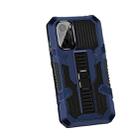 For Xiaomi Poco F3 Vanguard Warrior All Inclusive Double-color Shockproof TPU + PC Protective Case with Holder(Blue) - 1