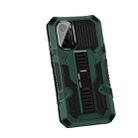 For Xiaomi Poco F3 Vanguard Warrior All Inclusive Double-color Shockproof TPU + PC Protective Case with Holder(Graphite Green) - 1