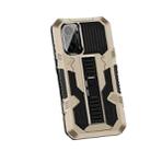 For Xiaomi Poco F3 Vanguard Warrior All Inclusive Double-color Shockproof TPU + PC Protective Case with Holder(Gold) - 1