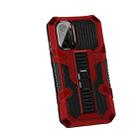 For Xiaomi Poco F3 Vanguard Warrior All Inclusive Double-color Shockproof TPU + PC Protective Case with Holder(Red) - 1