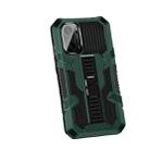For Xiaomi Redmi Note 10 / 10S Vanguard Warrior All Inclusive Double-color Shockproof TPU + PC Protective Case with Holder(Graphite Green) - 1