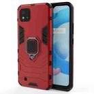 For OPPO Realme C20 PC + TPU Shockproof Protective Case with Magnetic Ring Holder(Red) - 1