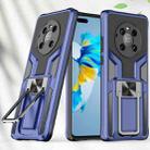 For Huawei Mate 40 Pro Armor 2 in 1 PC + TPU Magnetic Shockproof Case with Foldable Holder(Blue) - 1