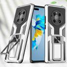 For Huawei Mate 40 Pro Armor 2 in 1 PC + TPU Magnetic Shockproof Case with Foldable Holder(Silver) - 1