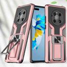 For Huawei Mate 40 Pro Armor 2 in 1 PC + TPU Magnetic Shockproof Case with Foldable Holder(Rose Gold) - 1