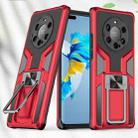 For Huawei Mate 40 Pro+ Armor 2 in 1 PC + TPU Magnetic Shockproof Case with Foldable Holder(Red) - 1