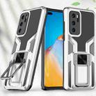 For Huawei P40 Armor 2 in 1 PC + TPU Magnetic Shockproof Case with Foldable Holder(Silver) - 1