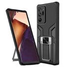 For Samsung Galaxy Note20 Ultra Armor 2 in 1 PC + TPU Magnetic Shockproof Case with Foldable Holder(Black) - 1