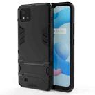 For OPPO Realme C20 PC + TPU Shockproof Protective Case with Invisible Holder(Black) - 1