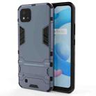 For OPPO Realme C20 PC + TPU Shockproof Protective Case with Invisible Holder(Navy Blue) - 1