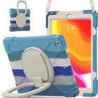 For Apple iPad 10.2 2021 / 2020 / 2019 Colorful Silicone + PC Protective Case with Holder & Shoulder Strap(Blue) - 1