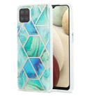 For Samsung Galaxy A12 3D Electroplating Marble Pattern TPU Protective Case(Green) - 1