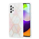 For Samsung Galaxy A52 5G / 4G 3D Electroplating Marble Pattern TPU Protective Case(Pink White) - 1