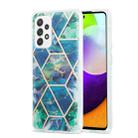 For Samsung Galaxy A52 5G / 4G 3D Electroplating Marble Pattern TPU Protective Case(Blue Green) - 1