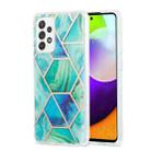 For Samsung Galaxy A52 5G / 4G 3D Electroplating Marble Pattern TPU Protective Case(Green) - 1