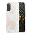 For Xiaomi Poco M3 / Note 9 4G / Redmi 9 Power / Redmi 9T 3D Electroplating Marble Pattern TPU Protective Case(Pink White) - 1