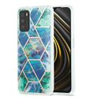 For Xiaomi Poco M3 / Note 9 4G / Redmi 9 Power / Redmi 9T 3D Electroplating Marble Pattern TPU Protective Case(Blue Green) - 1