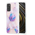 For Xiaomi Poco M3 / Note 9 4G / Redmi 9 Power / Redmi 9T 3D Electroplating Marble Pattern TPU Protective Case(Light Purple) - 1
