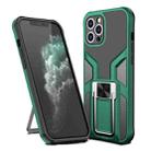 For iPhone 11 Pro Armor 2 in 1 PC + TPU Magnetic Shockproof Case with Foldable Holder (Green) - 1