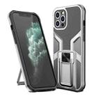 For iPhone 11 Pro Armor 2 in 1 PC + TPU Magnetic Shockproof Case with Foldable Holder (Silver) - 1